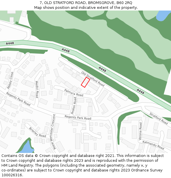 7, OLD STRATFORD ROAD, BROMSGROVE, B60 2RQ: Location map and indicative extent of plot