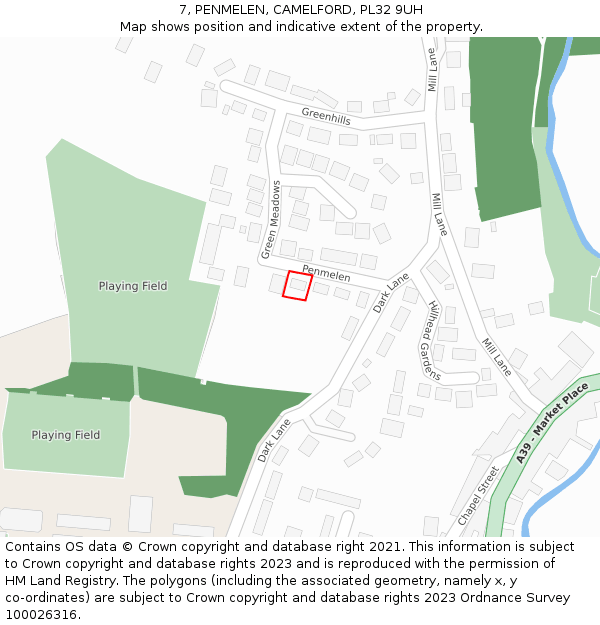 7, PENMELEN, CAMELFORD, PL32 9UH: Location map and indicative extent of plot