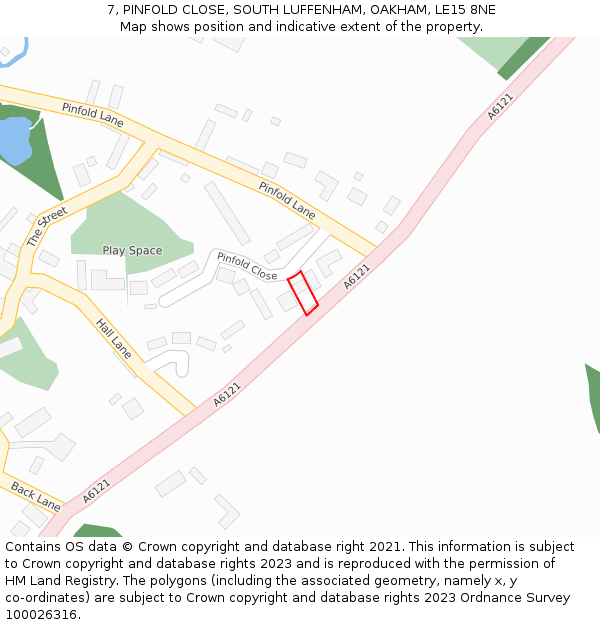 7, PINFOLD CLOSE, SOUTH LUFFENHAM, OAKHAM, LE15 8NE: Location map and indicative extent of plot