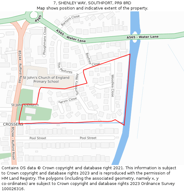 7, SHENLEY WAY, SOUTHPORT, PR9 8RD: Location map and indicative extent of plot