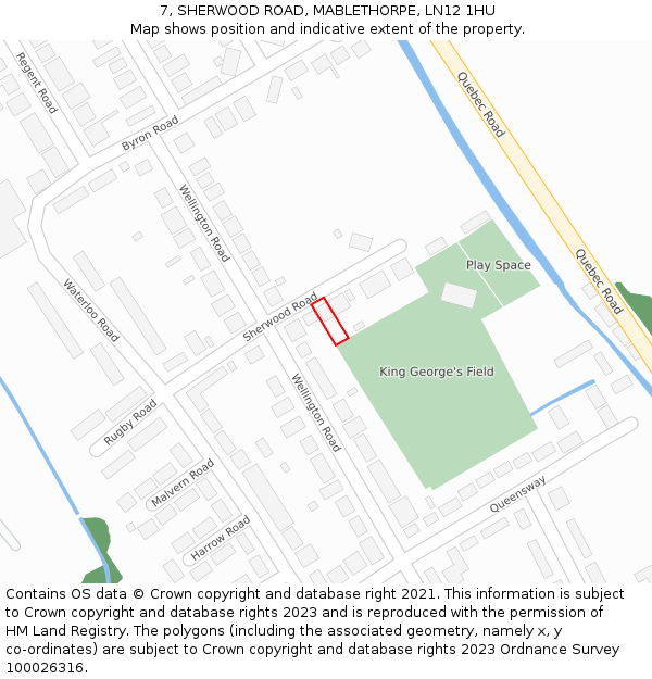 7, SHERWOOD ROAD, MABLETHORPE, LN12 1HU: Location map and indicative extent of plot