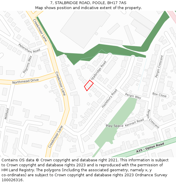 7, STALBRIDGE ROAD, POOLE, BH17 7AS: Location map and indicative extent of plot