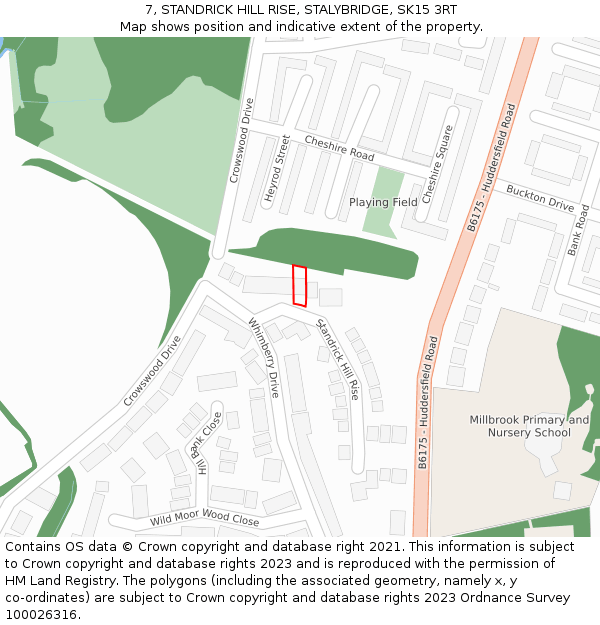 7, STANDRICK HILL RISE, STALYBRIDGE, SK15 3RT: Location map and indicative extent of plot
