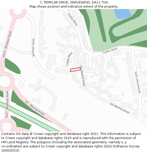 7, TEMPLAR DRIVE, GRAVESEND, DA11 7NS: Location map and indicative extent of plot