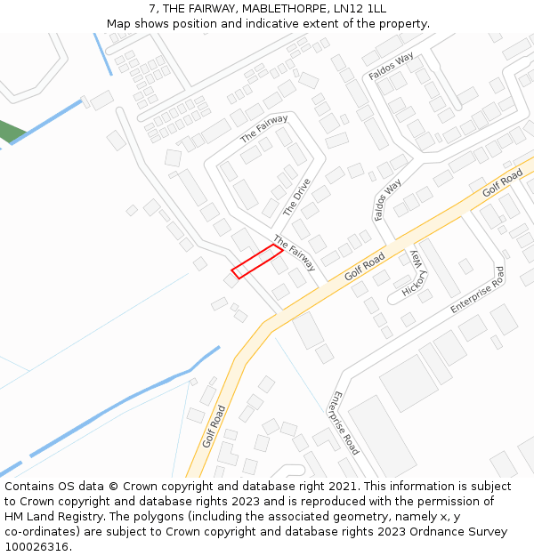 7, THE FAIRWAY, MABLETHORPE, LN12 1LL: Location map and indicative extent of plot