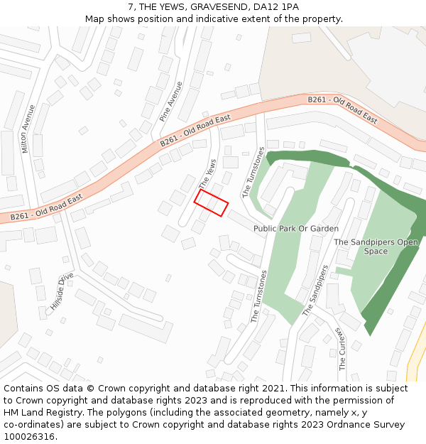 7, THE YEWS, GRAVESEND, DA12 1PA: Location map and indicative extent of plot
