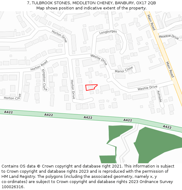 7, TULBROOK STONES, MIDDLETON CHENEY, BANBURY, OX17 2QB: Location map and indicative extent of plot