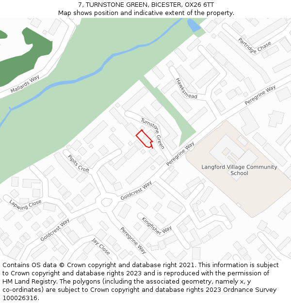 7, TURNSTONE GREEN, BICESTER, OX26 6TT: Location map and indicative extent of plot