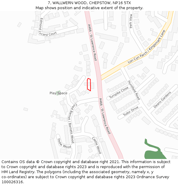 7, WALLWERN WOOD, CHEPSTOW, NP16 5TX: Location map and indicative extent of plot