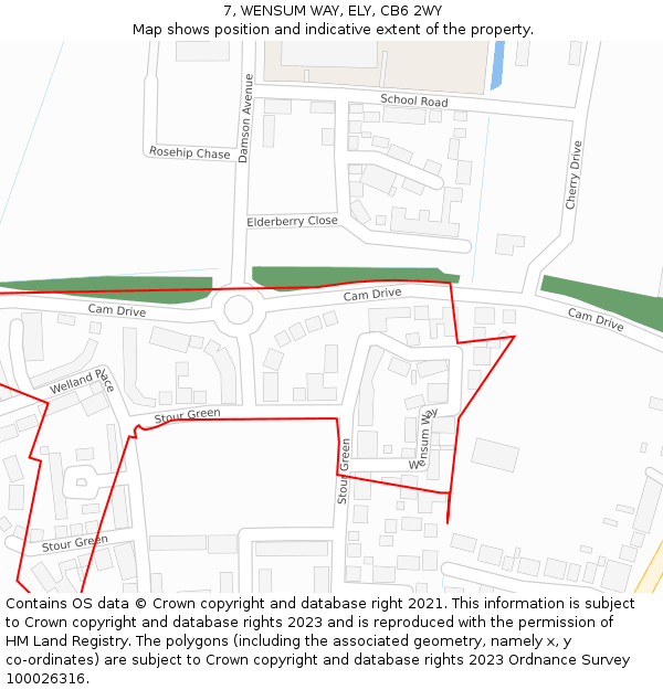 7, WENSUM WAY, ELY, CB6 2WY: Location map and indicative extent of plot