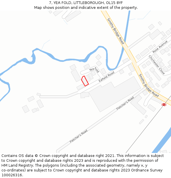 7, YEA FOLD, LITTLEBOROUGH, OL15 8YF: Location map and indicative extent of plot