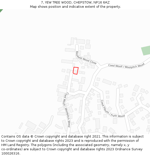 7, YEW TREE WOOD, CHEPSTOW, NP16 6AZ: Location map and indicative extent of plot