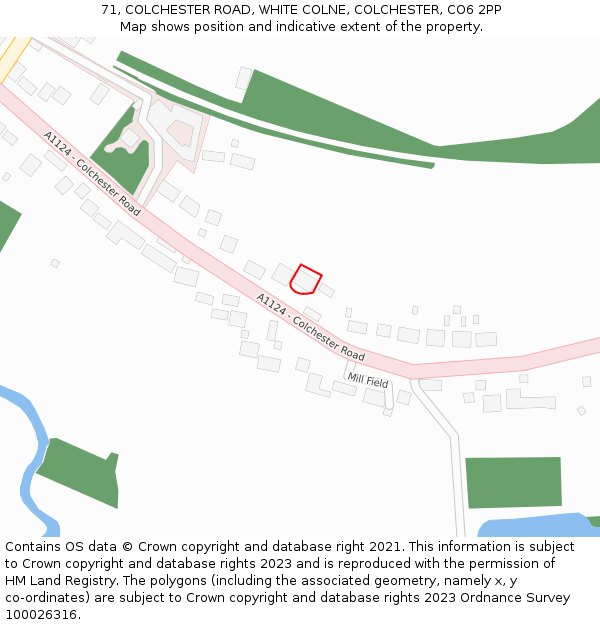 71, COLCHESTER ROAD, WHITE COLNE, COLCHESTER, CO6 2PP: Location map and indicative extent of plot