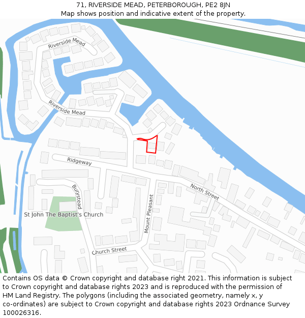 71, RIVERSIDE MEAD, PETERBOROUGH, PE2 8JN: Location map and indicative extent of plot