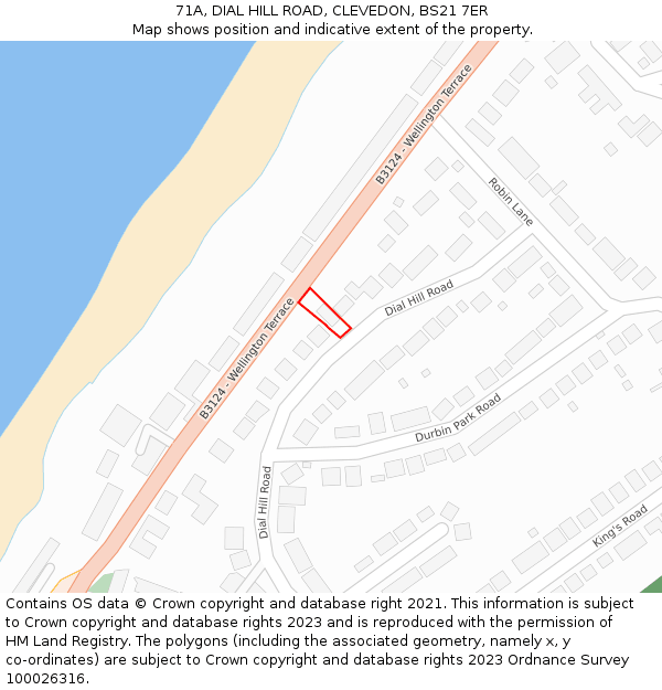 71A, DIAL HILL ROAD, CLEVEDON, BS21 7ER: Location map and indicative extent of plot