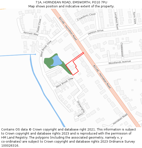 71A, HORNDEAN ROAD, EMSWORTH, PO10 7PU: Location map and indicative extent of plot