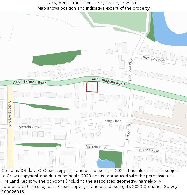 73A, APPLE TREE GARDENS, ILKLEY, LS29 9TG: Location map and indicative extent of plot