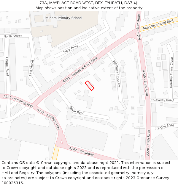 73A, MAYPLACE ROAD WEST, BEXLEYHEATH, DA7 4JL: Location map and indicative extent of plot