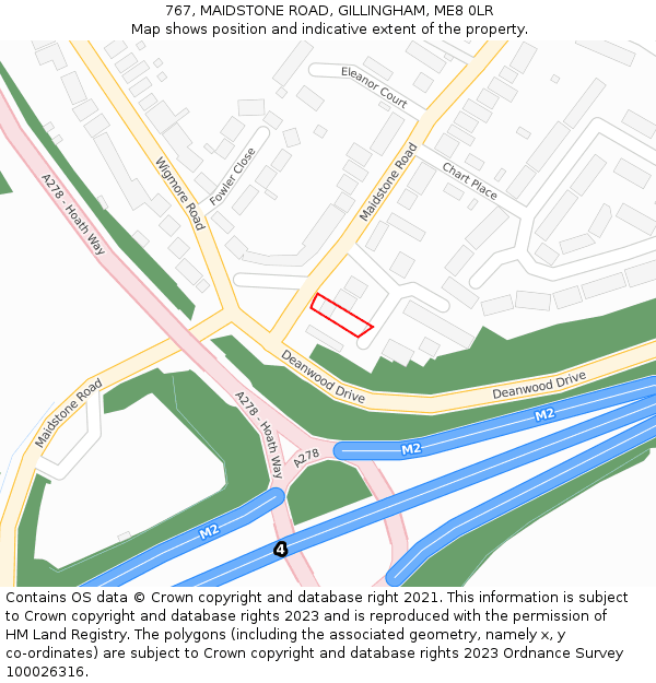 767, MAIDSTONE ROAD, GILLINGHAM, ME8 0LR: Location map and indicative extent of plot