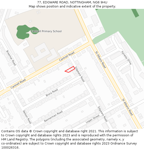 77, EDGWARE ROAD, NOTTINGHAM, NG6 9HU: Location map and indicative extent of plot
