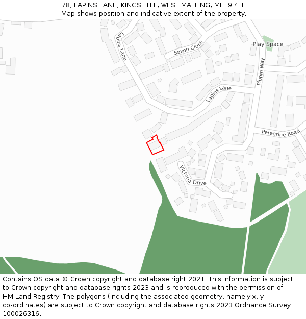 78, LAPINS LANE, KINGS HILL, WEST MALLING, ME19 4LE: Location map and indicative extent of plot