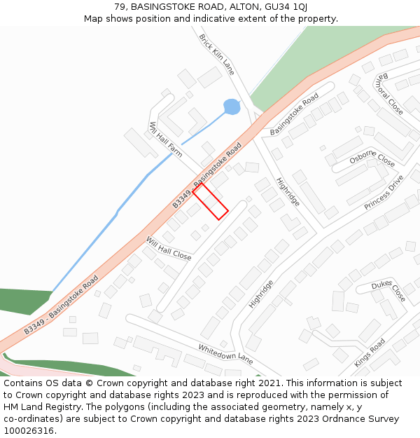 79, BASINGSTOKE ROAD, ALTON, GU34 1QJ: Location map and indicative extent of plot