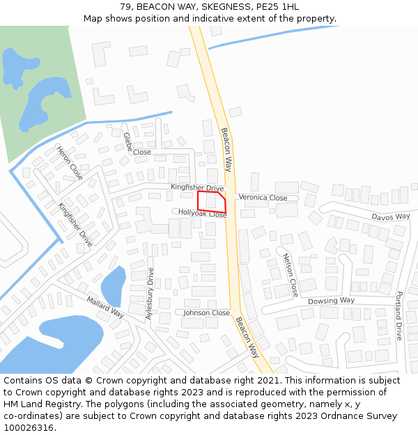 79, BEACON WAY, SKEGNESS, PE25 1HL: Location map and indicative extent of plot