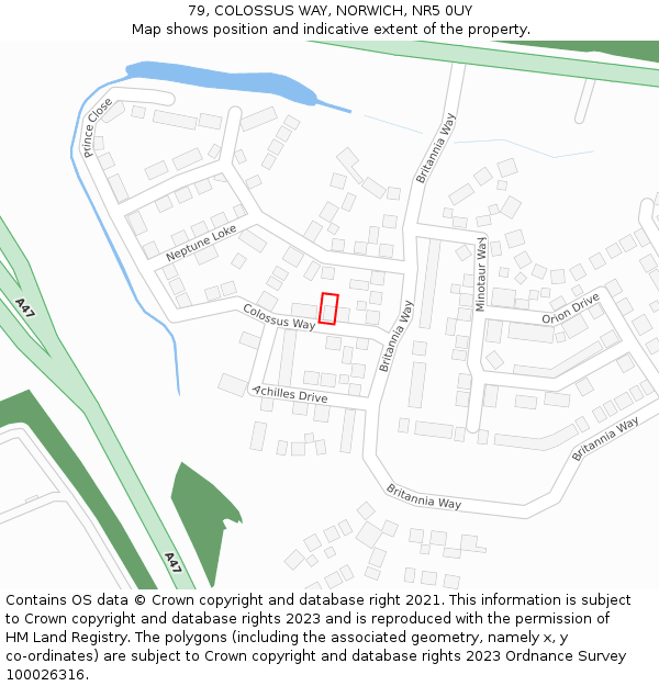 79, COLOSSUS WAY, NORWICH, NR5 0UY: Location map and indicative extent of plot