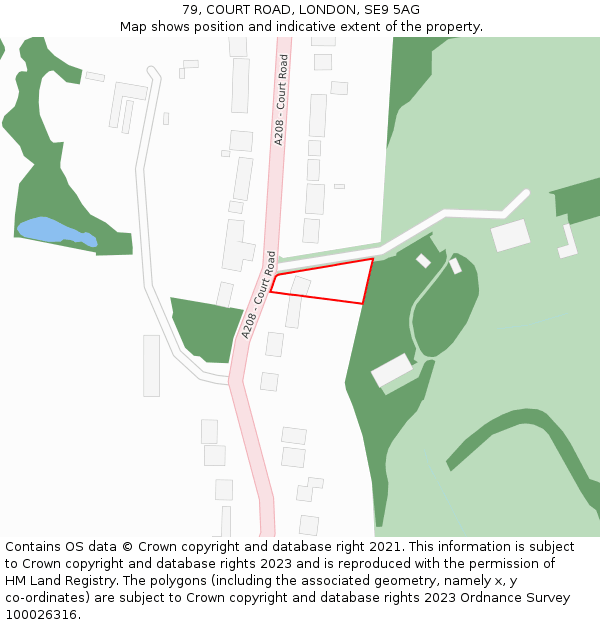 79, COURT ROAD, LONDON, SE9 5AG: Location map and indicative extent of plot
