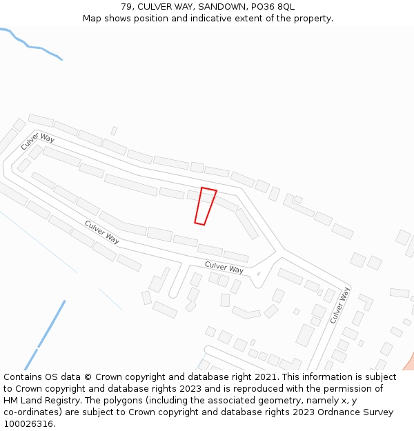 79, CULVER WAY, SANDOWN, PO36 8QL: Location map and indicative extent of plot