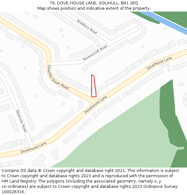 79, DOVE HOUSE LANE, SOLIHULL, B91 2EQ: Location map and indicative extent of plot