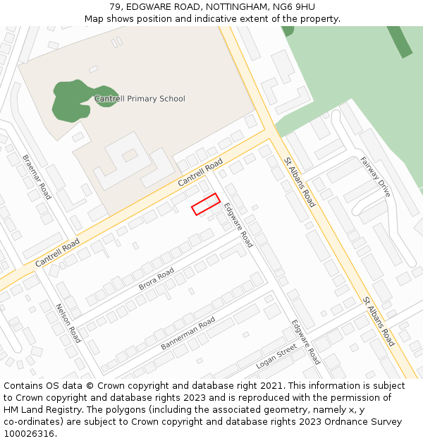 79, EDGWARE ROAD, NOTTINGHAM, NG6 9HU: Location map and indicative extent of plot
