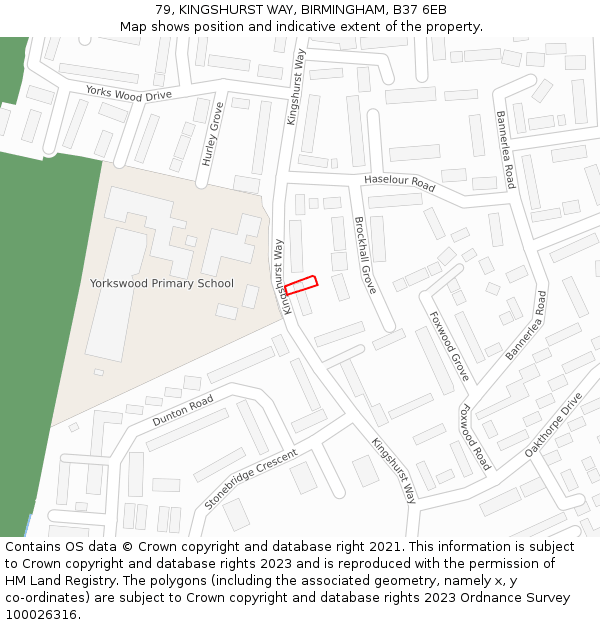 79, KINGSHURST WAY, BIRMINGHAM, B37 6EB: Location map and indicative extent of plot