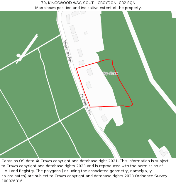 79, KINGSWOOD WAY, SOUTH CROYDON, CR2 8QN: Location map and indicative extent of plot