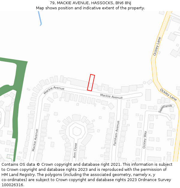 79, MACKIE AVENUE, HASSOCKS, BN6 8NJ: Location map and indicative extent of plot