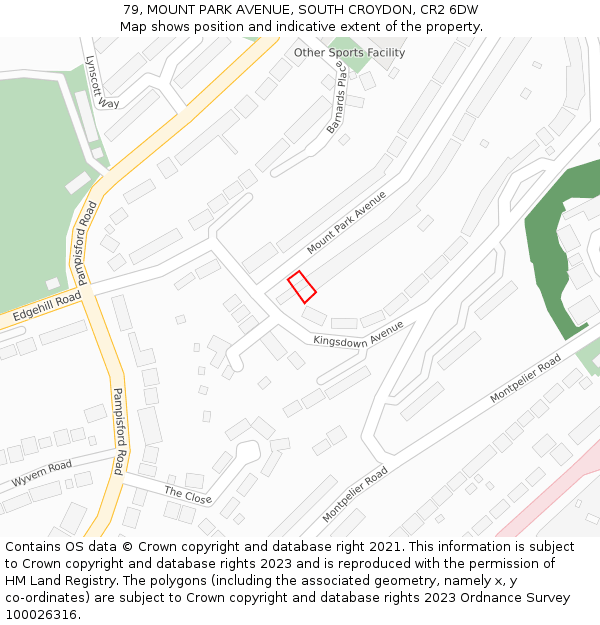 79, MOUNT PARK AVENUE, SOUTH CROYDON, CR2 6DW: Location map and indicative extent of plot
