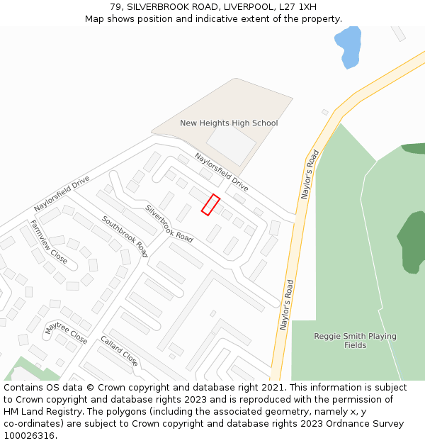 79, SILVERBROOK ROAD, LIVERPOOL, L27 1XH: Location map and indicative extent of plot