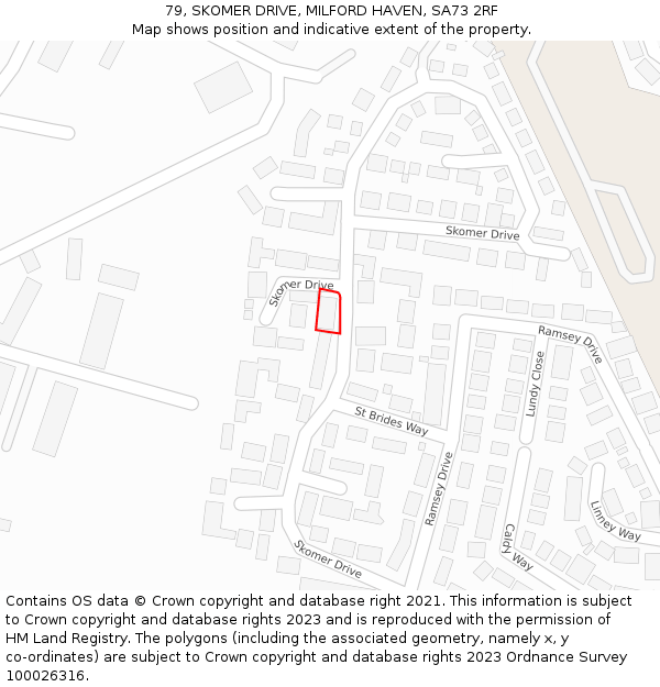 79, SKOMER DRIVE, MILFORD HAVEN, SA73 2RF: Location map and indicative extent of plot