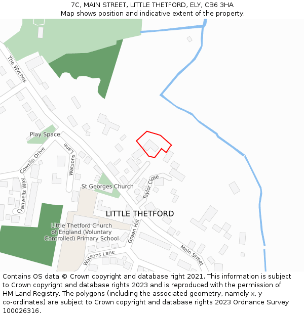 7C, MAIN STREET, LITTLE THETFORD, ELY, CB6 3HA: Location map and indicative extent of plot