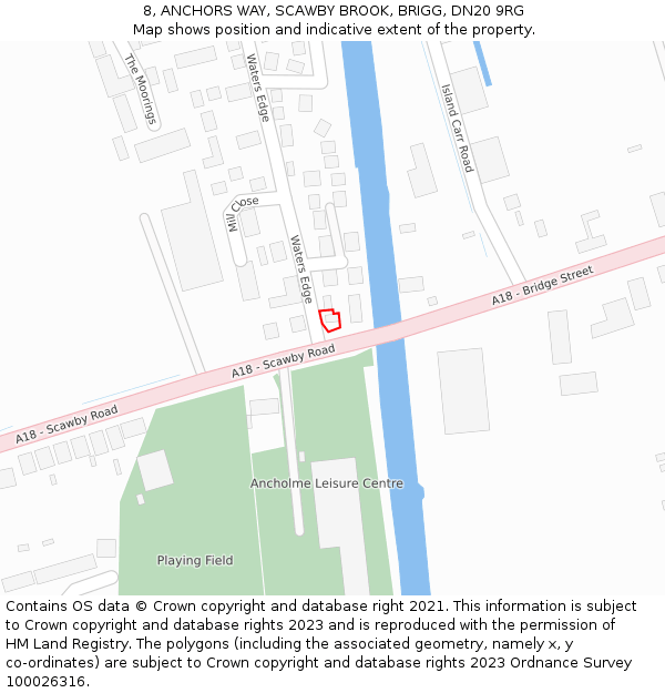 8, ANCHORS WAY, SCAWBY BROOK, BRIGG, DN20 9RG: Location map and indicative extent of plot