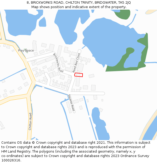 8, BRICKWORKS ROAD, CHILTON TRINITY, BRIDGWATER, TA5 2JQ: Location map and indicative extent of plot