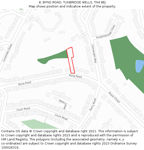 8, BYNG ROAD, TUNBRIDGE WELLS, TN4 8EJ: Location map and indicative extent of plot