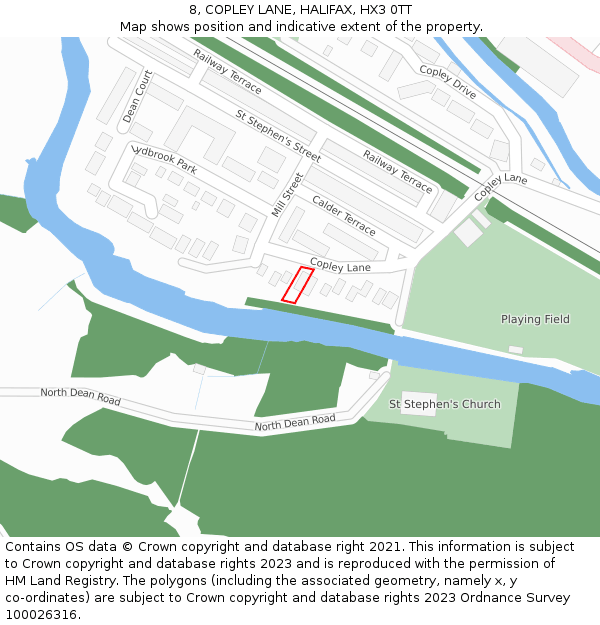 8, COPLEY LANE, HALIFAX, HX3 0TT: Location map and indicative extent of plot