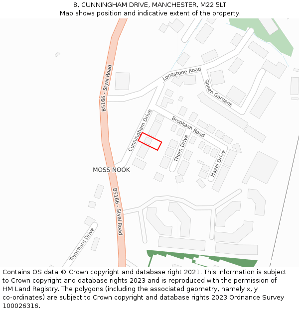 8, CUNNINGHAM DRIVE, MANCHESTER, M22 5LT: Location map and indicative extent of plot