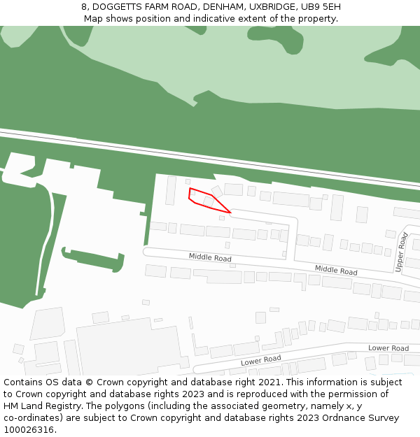 8, DOGGETTS FARM ROAD, DENHAM, UXBRIDGE, UB9 5EH: Location map and indicative extent of plot