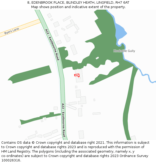 8, EDENBROOK PLACE, BLINDLEY HEATH, LINGFIELD, RH7 6AT: Location map and indicative extent of plot