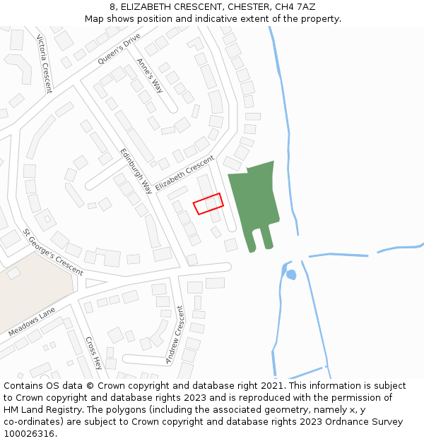 8, ELIZABETH CRESCENT, CHESTER, CH4 7AZ: Location map and indicative extent of plot