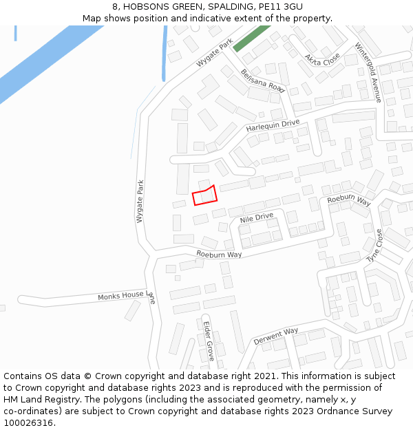 8, HOBSONS GREEN, SPALDING, PE11 3GU: Location map and indicative extent of plot