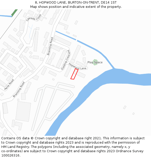 8, HOPWOOD LANE, BURTON-ON-TRENT, DE14 1ST: Location map and indicative extent of plot