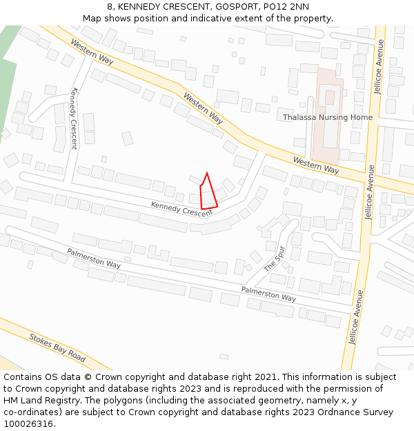 8, KENNEDY CRESCENT, GOSPORT, PO12 2NN: Location map and indicative extent of plot